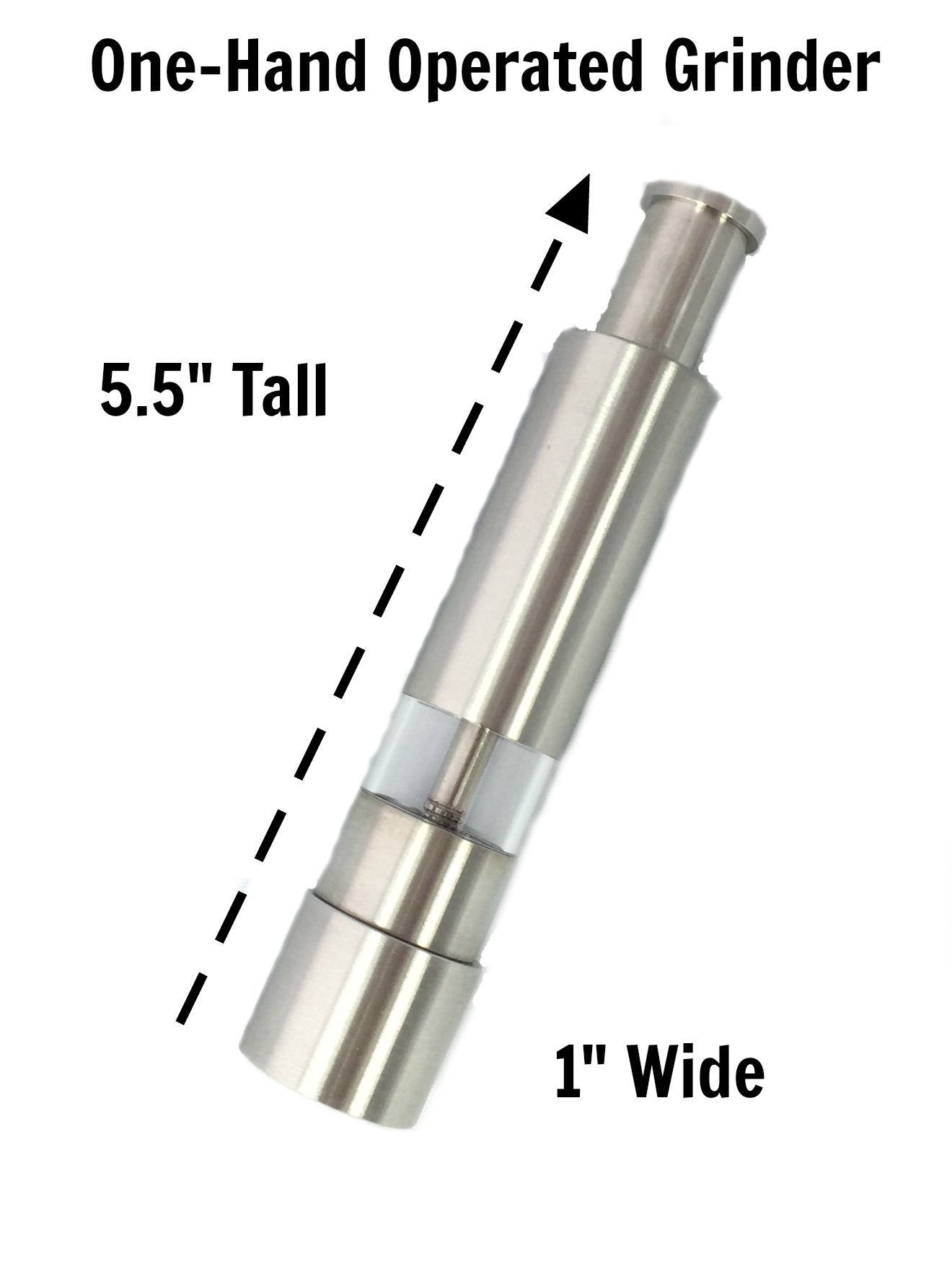 Grind Gourmet Original Pump & Grind Cooking Gadgets, Salt and Pepper Grinder Set or Singles, Buy 1, Buy 2 or More, Solid Stainless, Red or Black.