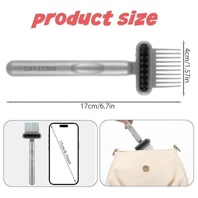2Pcs Hair Brush Cleaning Tool 2-in-1 Comb Cleaner