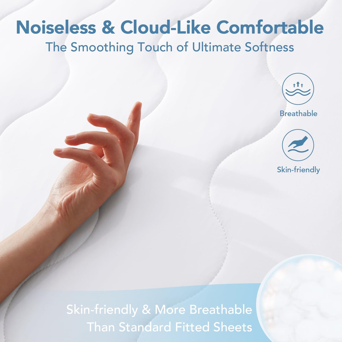 Cooling Mattress Pad for Hot Sleepers, King Size, Waterproof, Cool-to-Touch Arc-Chill 3.0, TriSupport 3D Grid, Breathable Fluffy Feel Mattress Protector Cover, Machine Washable, Deep Pocket up to 21"