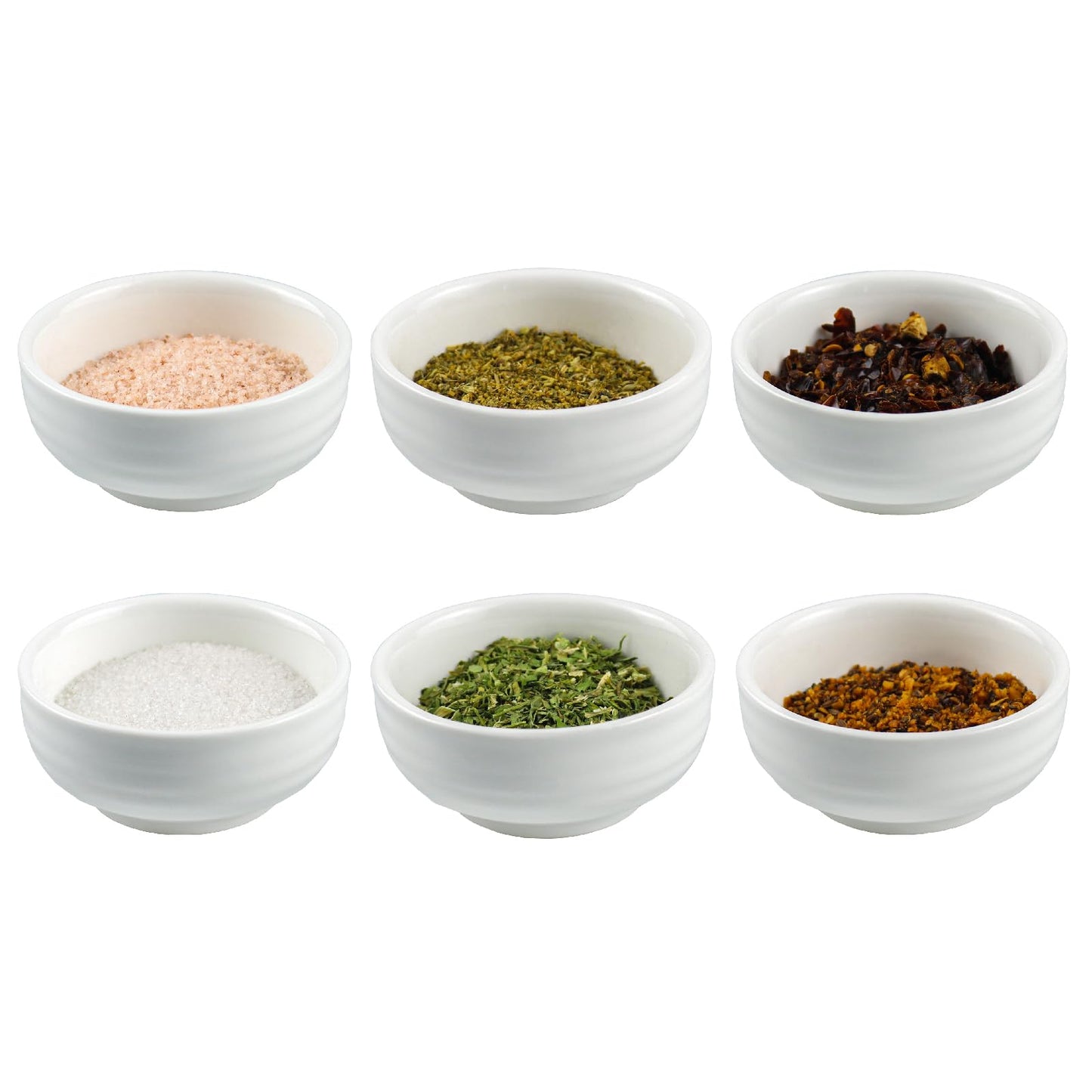 Iyulania 2.3 oz Mini Bowls, Set of 6 Small Bowls for Sauces Dippings Charcuterie Snacks Condiments, White