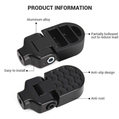 TOBWOLF 1 Pair Mini Bike Rear Pedals, 3.1x1.6 in / 8x4cm Aluminium Alloy Folding Bike Pegs, Non-Slip Bicycle Footrests, Foot Plates Pedals for Folding Mountain Bike, Foldable Bicycle