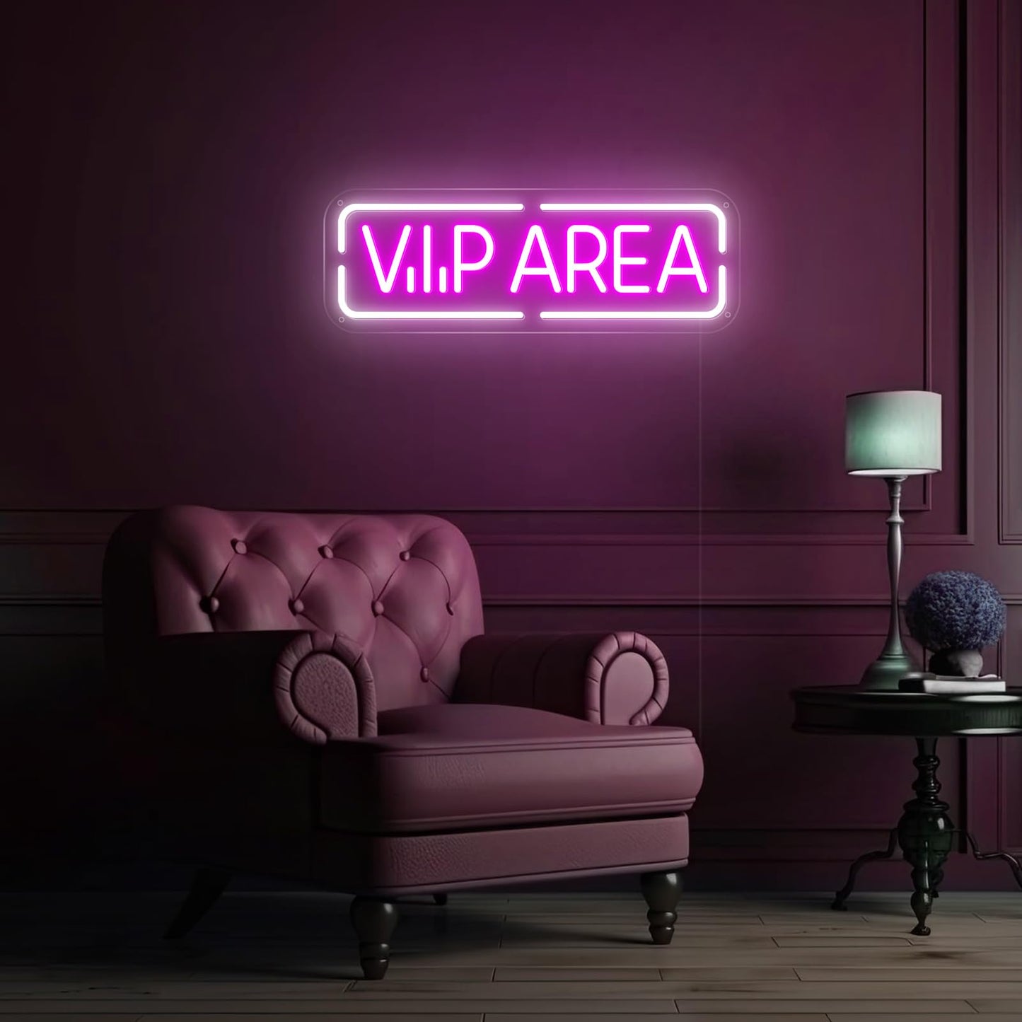 MinIeoh VIP Area Neon Sign, USB Powered VIP LED Light Signs for Room Decor, Dimmable Light Up Sign For Business Wine Bar, Cocktail Bar, Hotel, Cafe, Office, Beauty Nail Lash Brow Salon Decor