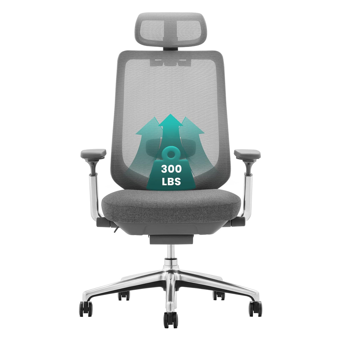COLAMY Ergonomic Mesh Office Chair, High Back Office Chair, Computer Executive Desk Chair with Lumbar Support,Adjustable Headrest and 4D Arms, Slide Seat, Tilt Lock-Darkgrey New