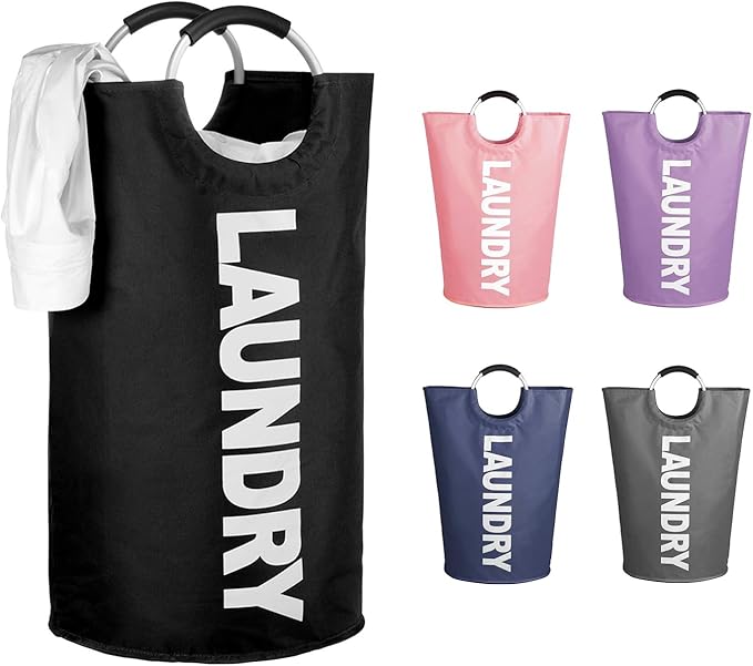 WOOHA 125L Large laundry basket, Collapsible laundry hamper, Tall Clothes