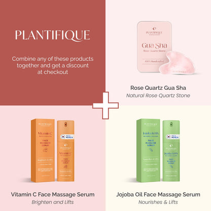 PLANTIFIQUE Jade Roller & Gua Sha Set – Real Jade Facial Tools for Skin Care Routine – Certified Face Massager for Radiant Skin