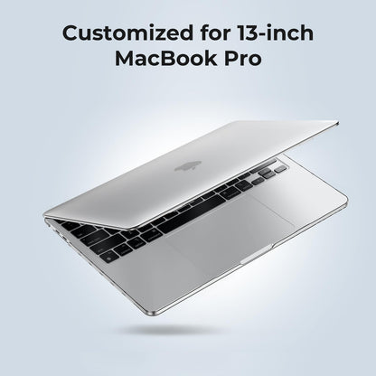 EooCoo Case compatible for Macbook Pro 13 inch M2 M1 A2338 A2251 A2289 A2159 A1989 A1706 with Touch Bar, 2023-2017 Released, Transparent Plastic Hard Shell Cover, Smooth Shiny Surface, Crystal Clear