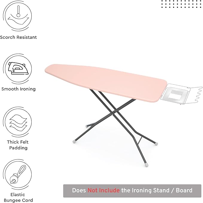 Encasa XO Ironing Board Cover and Pad 54"x15" - 4mm Felt Large Iron Board Cover