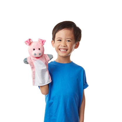 Melissa & Doug Barn Buddies Hand Puppets, Set of 6 (Cow, Sheep, Horse, Duck, Chicken, Pig)