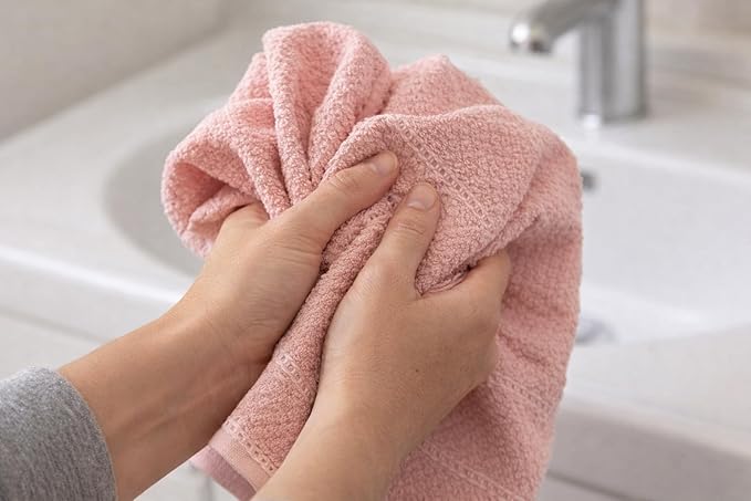 Serafina Home Light Pink Kitchen Hand Dish Towels: Oversized 28" x 18"