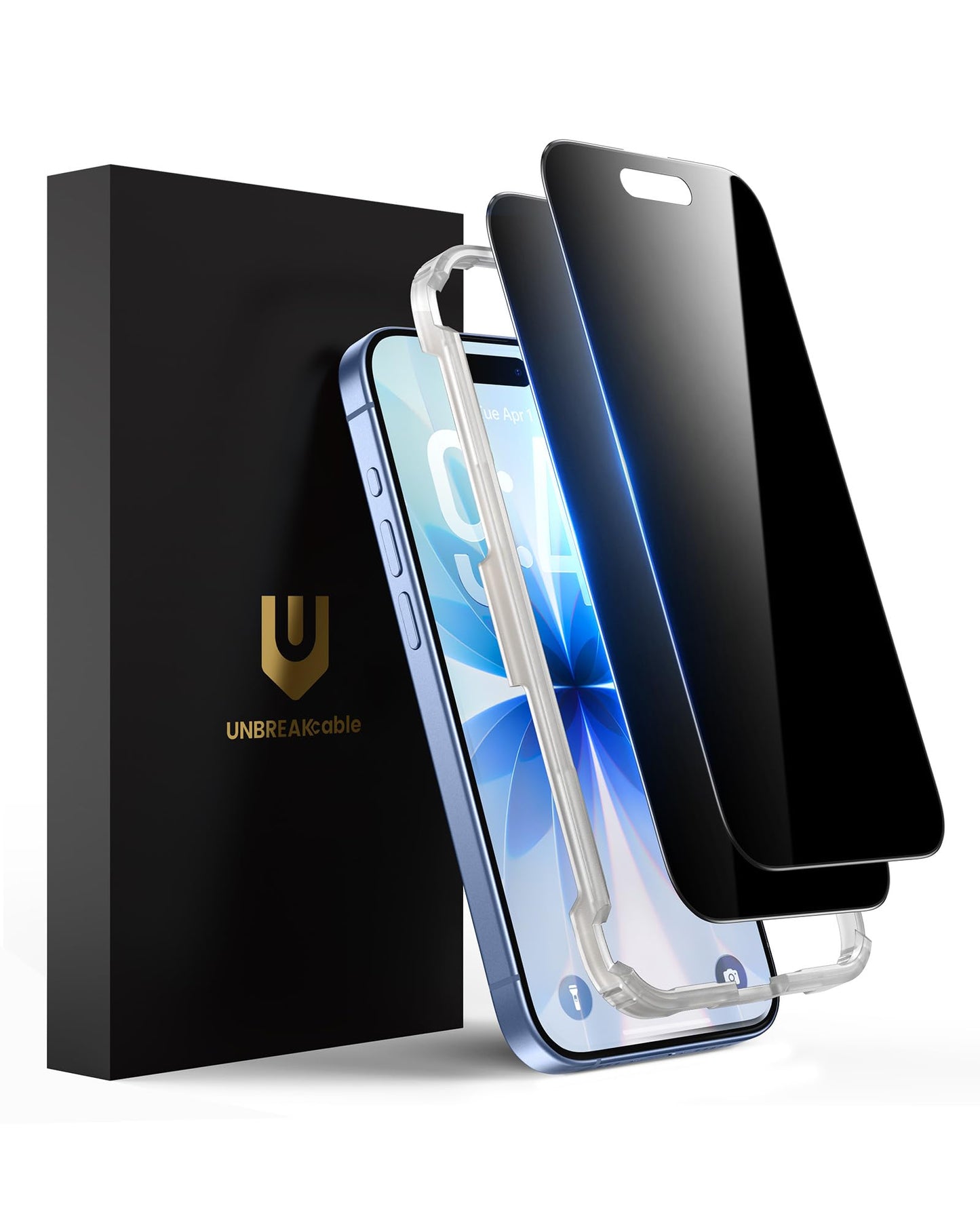 UNBREAKcable Privacy Screen Protector for iPhone 14/ iPhone 13/13 Pro, Tempered Glass [True 28°Anti Spy] [9H Hardness] [Case Friendly] Private Protector for iPhone 6.1" - 2 Pack