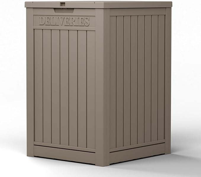 55 Gallon Package Delivery Box for Outside,Weather Resistant UV Protection Resin Outdoor Storage Parcel Box for Porches, Front Door,Balconies,Garages