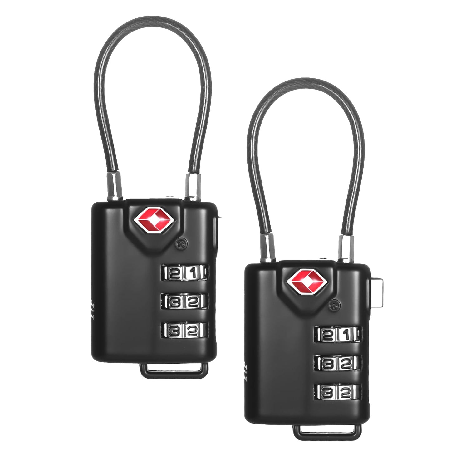 2 PCS TSA Locks for Luggage, Small Combination Lock,Luggage Locks TSA Approved, for Locker Lock, Travel Suitcase, Gun Case, Backpack Zipper, Ammo Can, with 2PCS Spare 007 Master Key