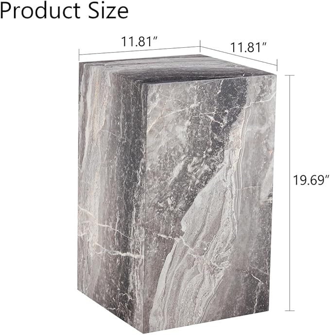 End Table Living Room Table, Faux Marble Sofa Couch Side Table, Bedside