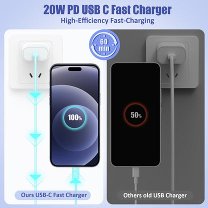 4Pack USB C to Lightning Cable 6FT, Fast Charging Cord for iPhone 14, Replacement for Apple Original Charger Cable for iPhone 14 13 12 11 Pro 11 XS MAX XR 8 7 6s Plus