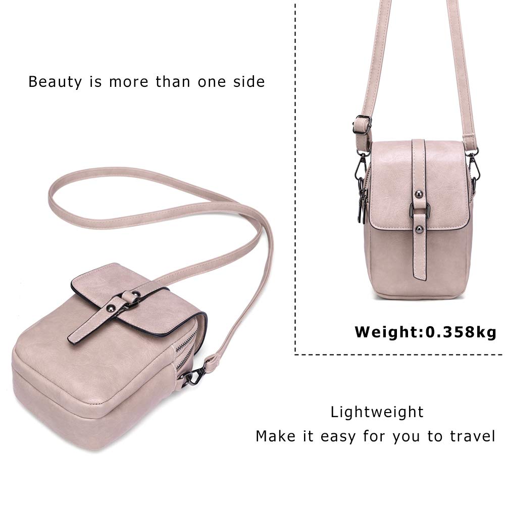 Myfriday Women Vintage Crossbody Bag, Small Messenger Shoulder Bag Cash Handbag Wallet Purse with Earphone Hole