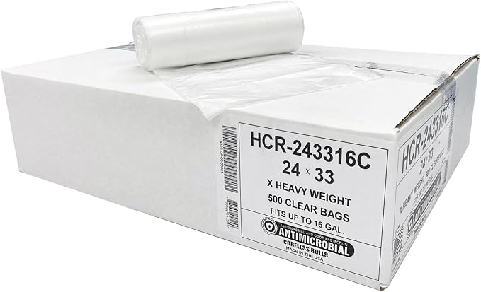 Aluf Plastics High Density Trash Bags, 12-16 Gallon, 16 Micron,