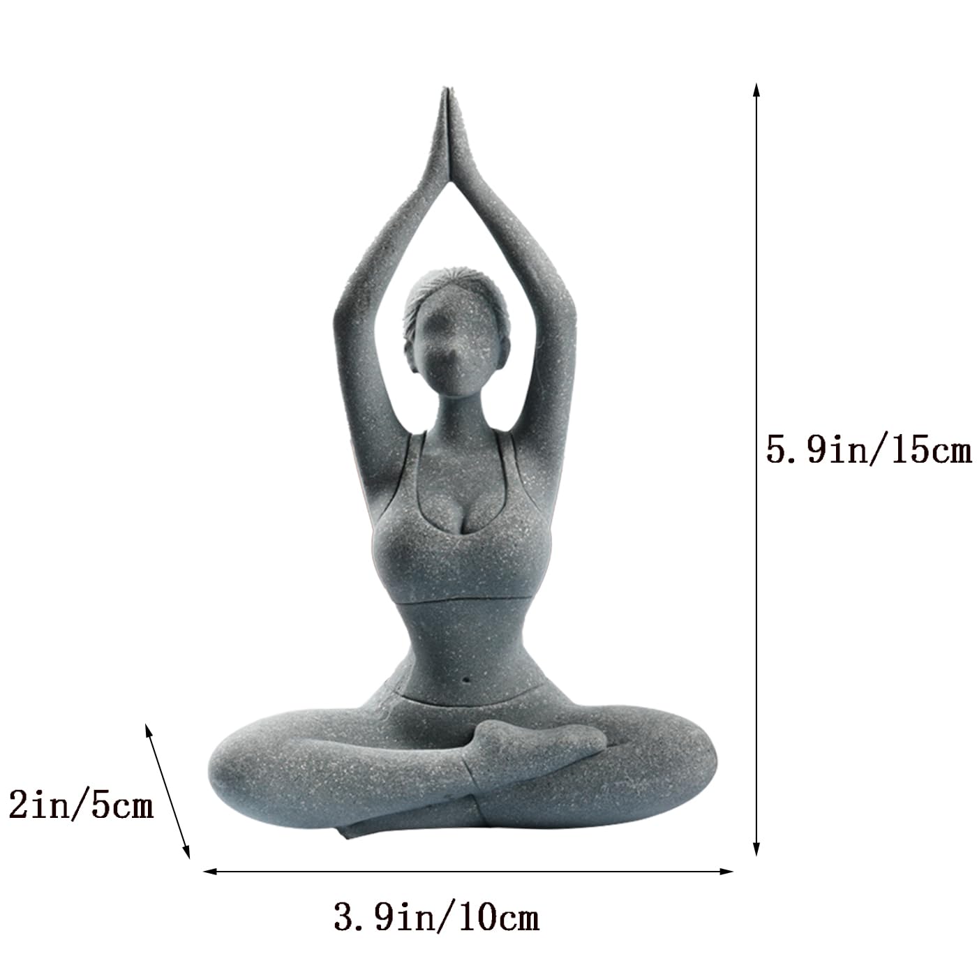 livelyfish Yoga Lady Statue Sandstone Yoga Pose Figure Meditation Women Collectible Figurines for Home Shelf Aquarium Fish Tank Decor (A-Style)