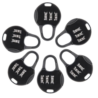 Chiffonade 6pcs 3 Digit Password Padlocks Water Proof Design Anti Theft Metal Locks for Backpacks Luggage Travel Security