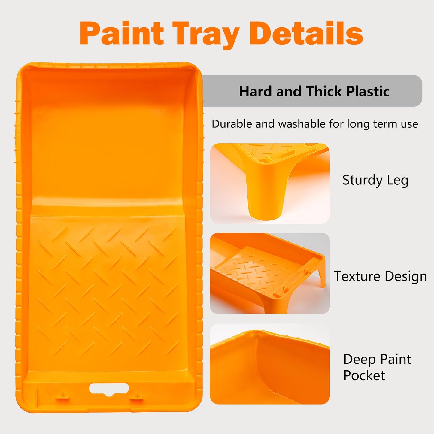 Mister Rui Foam Paint Roller, 4 inch Paint Roller 8 Pack, Small Paint Roller, High Density Foam Paint Roller Tray and Liner Set, Sponge Rollers for Painting and Staining