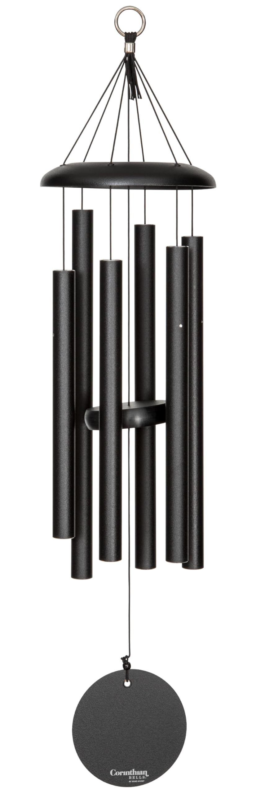 Corinthian Bells 30 Inch Black Wind Chimes for Outside, Modern Metal Outdoor Wind Chime for Patio Decor, Made in USA