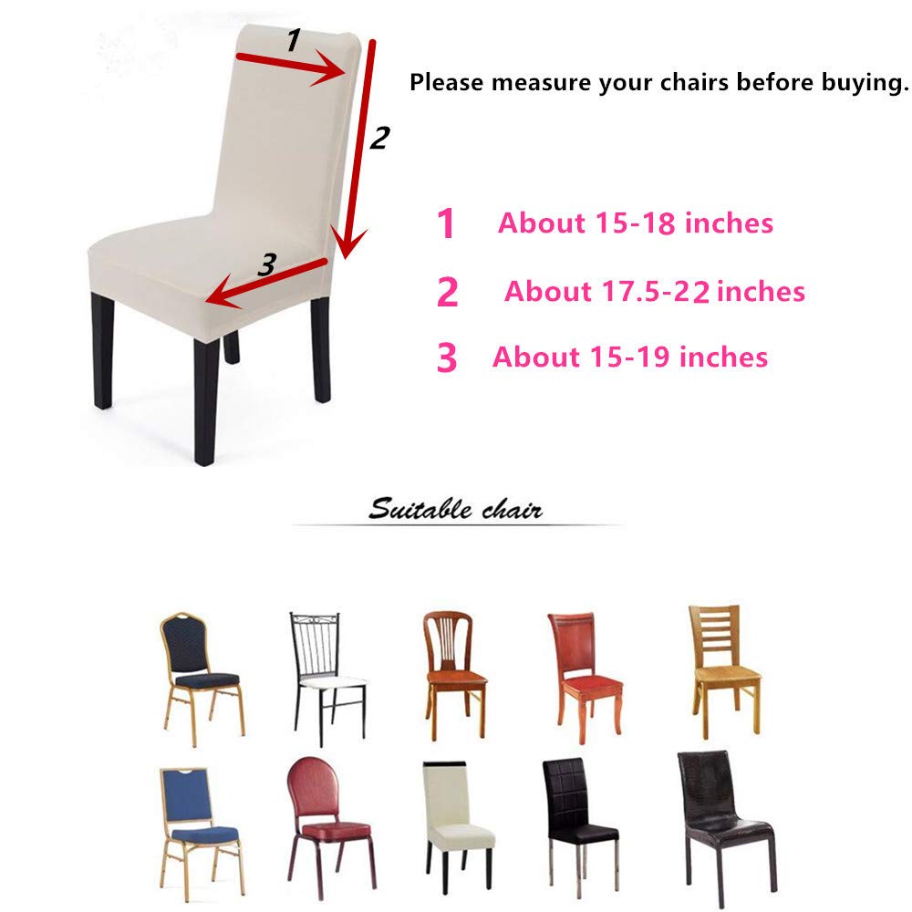 iEventStar 4 Pieces Spandex Stretch Washable Dining Room Christmas Chair Cover Chairs Protector Seat Slipcovers for All Seasons (Red, 4)