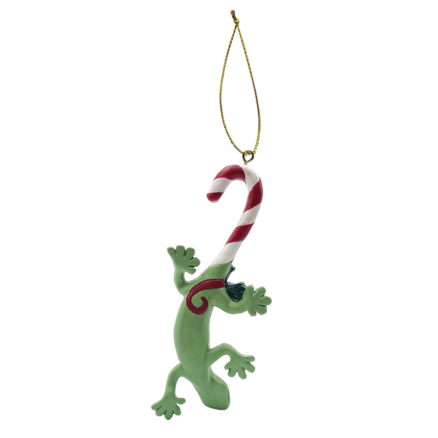 Candycane Tailed Gecko Personalizable Ornaments Hand Painted Ornament - Christmas in The Desert Ornament #3 (Blank Gecko) Candy Cane
