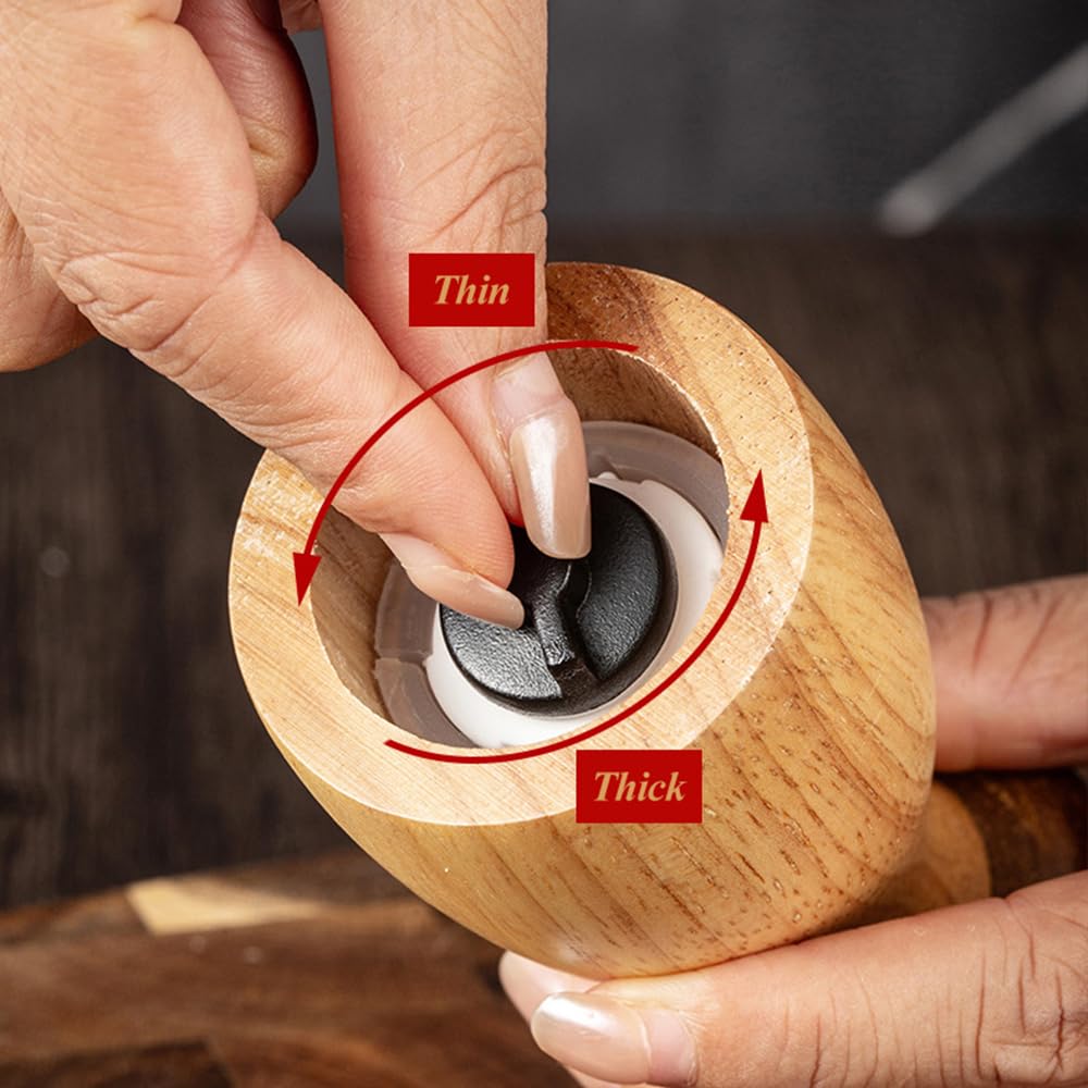 MAGICLULU Mushroom Shaped Salt and Pepper Grinder Set with Tray Manual Kitchen Spice Mill 5.90X5.11X3.14In Ideal for Home Cooking and Seasoning