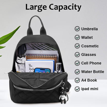Aucuu Backpack Womens, Fashion Ladies Backpack, Lightweight Nylon Casual Rucksack, Small Daypack School Bag, Anti-Theft Travel Backpack for Women & Girls
