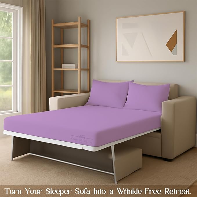 Sleeper Sofa Bed Sheet, 100% Cotton 400 Thread Count, 4 Piece Set, Deep Pocket