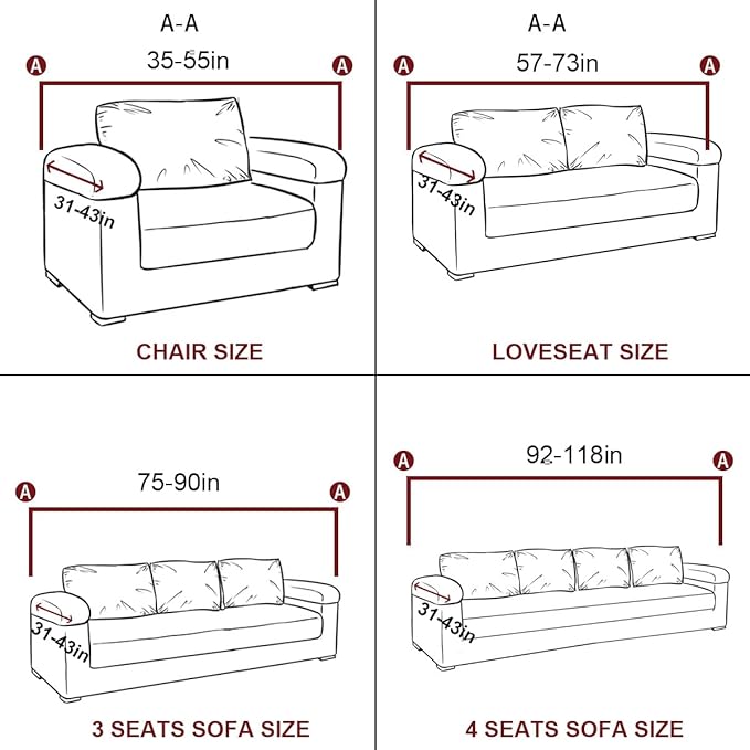 vctops 1-Piece Velvet Plush Stretch Sofa Slipcover