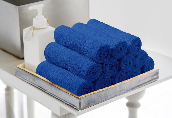 Avalon Towels Cotton Washcloths – Size 12x12 Inches, 100% Ring Spun Cotton