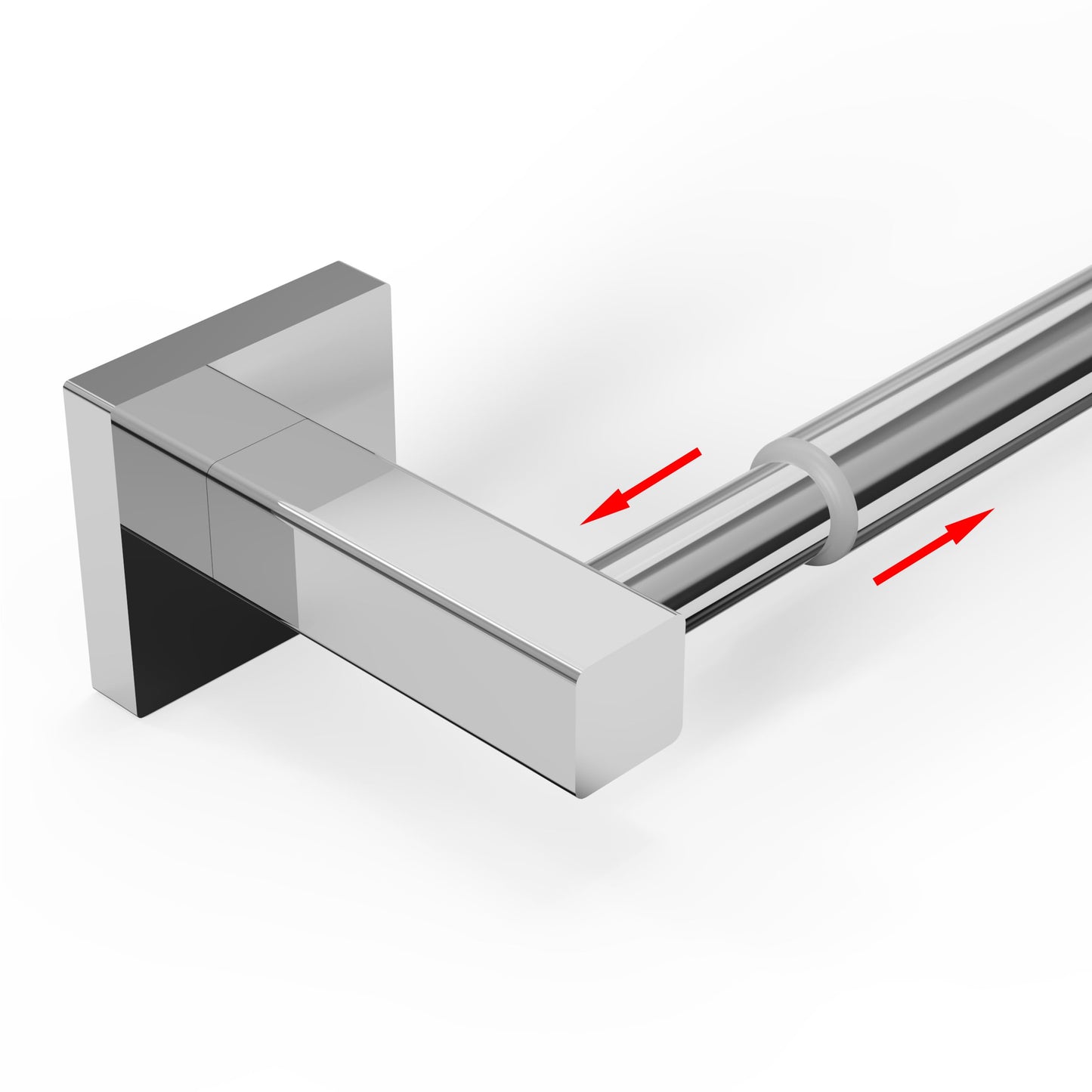 MIROAMZ Towel Bar, Adjustable 12.7inch to 23.2inch Wall Mounted Towel Rack for Bathroom, Kitchen, SUS 304 Stainless Steel Towel Rod with Square Base (Chrome)