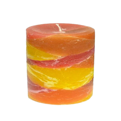 Candlestock Handmade Unscented Layer Pillar Candles (4x4, Sea Glass)