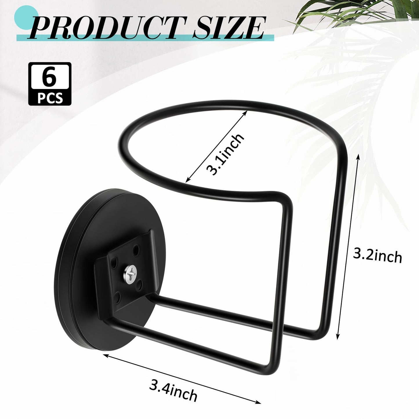 Treela 6 Pcs Magnetic Cup Holder Stainless Steel Cup Caddy Drink Holder for Tractor Refrigerator Treadmill Mower Truck Automotive Rv Car Trailer Boat Metal Surface