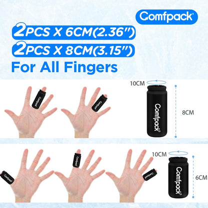 Comfpack 4PCS Finger Sleeves Gel Ice Pack for Pain Relief, Reusable Hot Cold Compression Finger Brace Ice Packs for Injuries, Trigger Finger, Arthritis, Knuckle Immobilization, Gout, Sprain