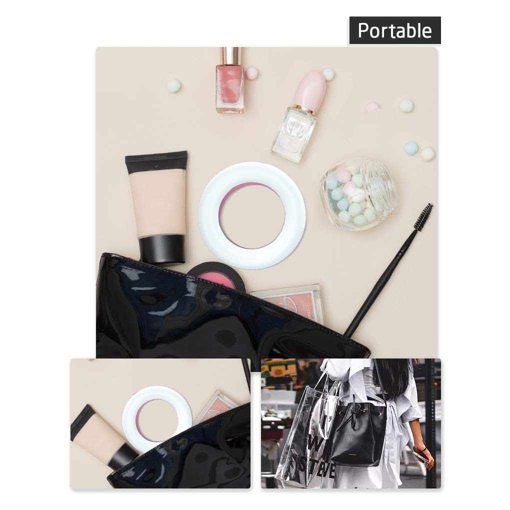 XINBAOHONG Selfie Ring Light Rechargeable Portable Clip-on Selfie Fill Light with 40 LED for Smart Phone Photography, Camera Video, Girl Makes up (White)