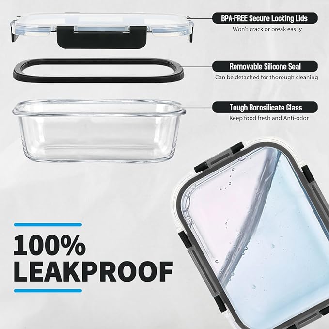 42pcs Glass Food Storage Containers