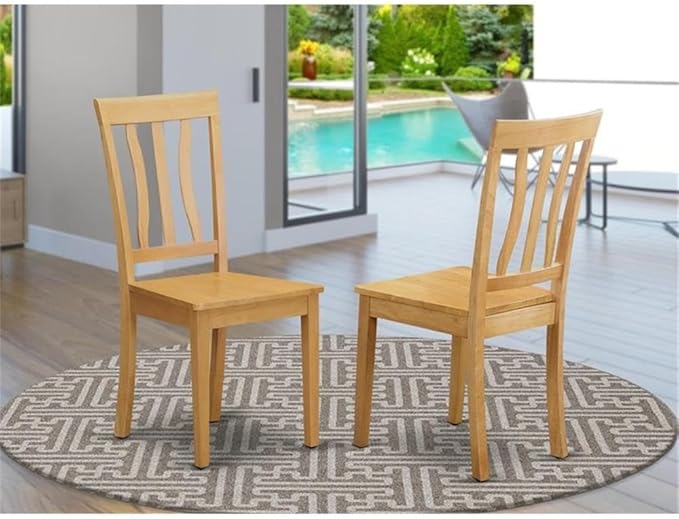 East West Furniture ANC-OAK-W Antique Dining Room Chairs