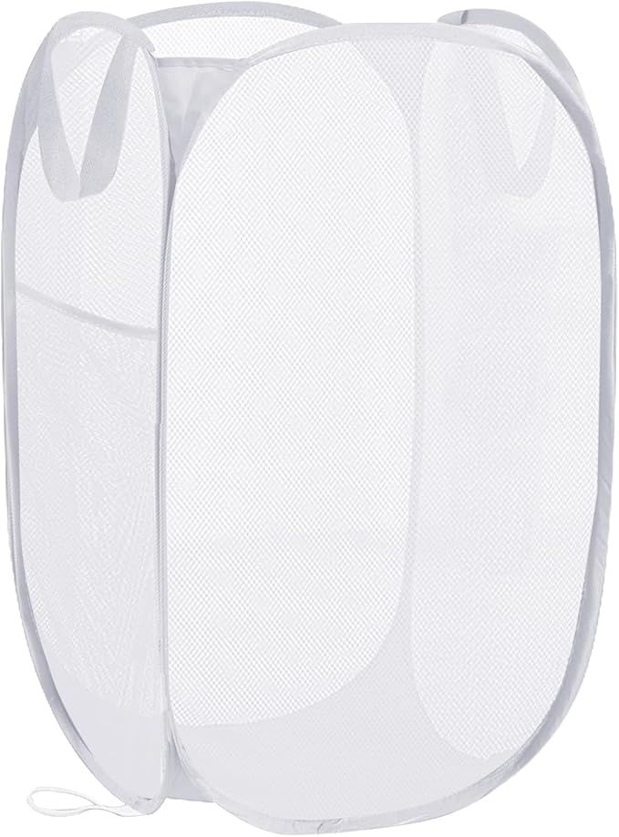 Pop Up Laundry Hamper, Reinforced Mesh Laundry Basket