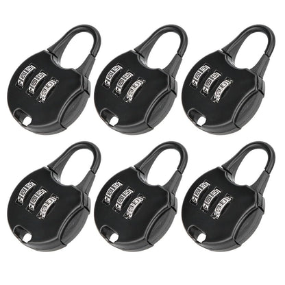 Chiffonade 6pcs 3 Digit Password Padlocks Water Proof Design Anti Theft Metal Locks for Backpacks Luggage Travel Security