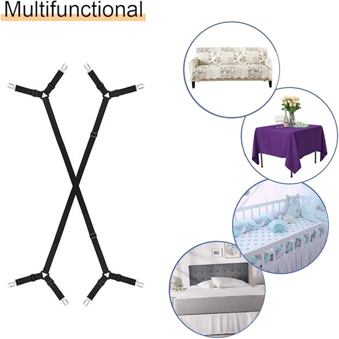 Bed Sheet Holder Straps, Triangle Elastic Mattress Cover Holder Fasteners