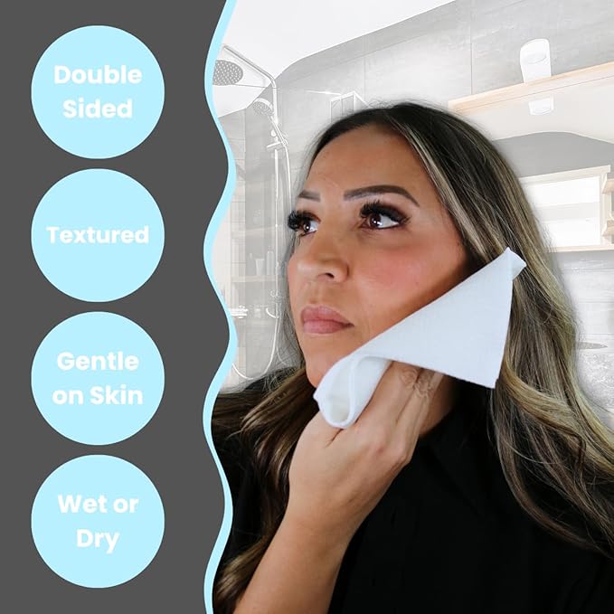 Large Disposable Face Towels, Facial Wipes, Super Soft and Thick Shaving Face
