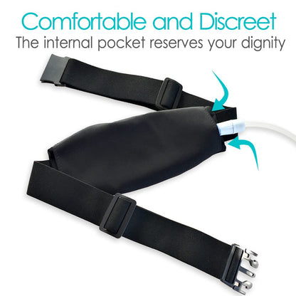 Insulin Pump Belt with Double Slide Zipper Pouch Medical Holder for Diabetic T1D Adjustable Waist Band Accessories Lightweight for Tubing Epipen Men Women Adult Black