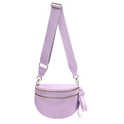 Nylon Crossbody Bags Bum Bag for Women Large Sling Bag Purse with Adjustable Strap（Black）