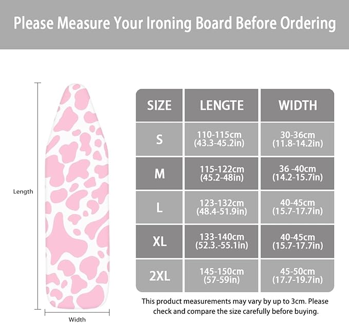 Ironing Board Cover, Ironing Mat, Iron Board Cover, Cow Ironing Board Cover