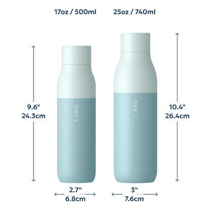 LARQ Bottle PureVis 25 oz - Self-Cleaning and Insulated Stainless Steel Water Bottle with UV Water Purifier and Award-winning Design | Reusable & Travel Friendly, Seaside Mint