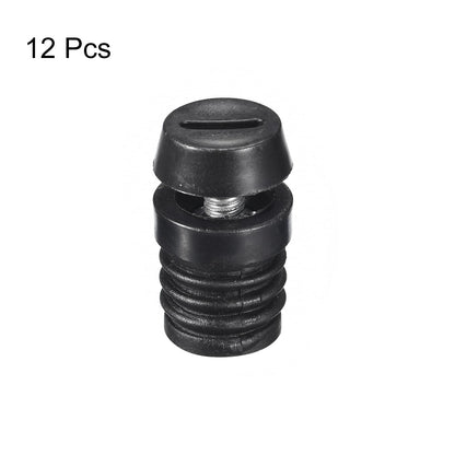 uxcell 12Pcs Inserts for Round Tubes with Leveling Feet, for 19mm/0.75" OD Round Tube, M6-1.0mm Thread Black Plastic Furniture Chair Blanking End Caps Insert Plugs
