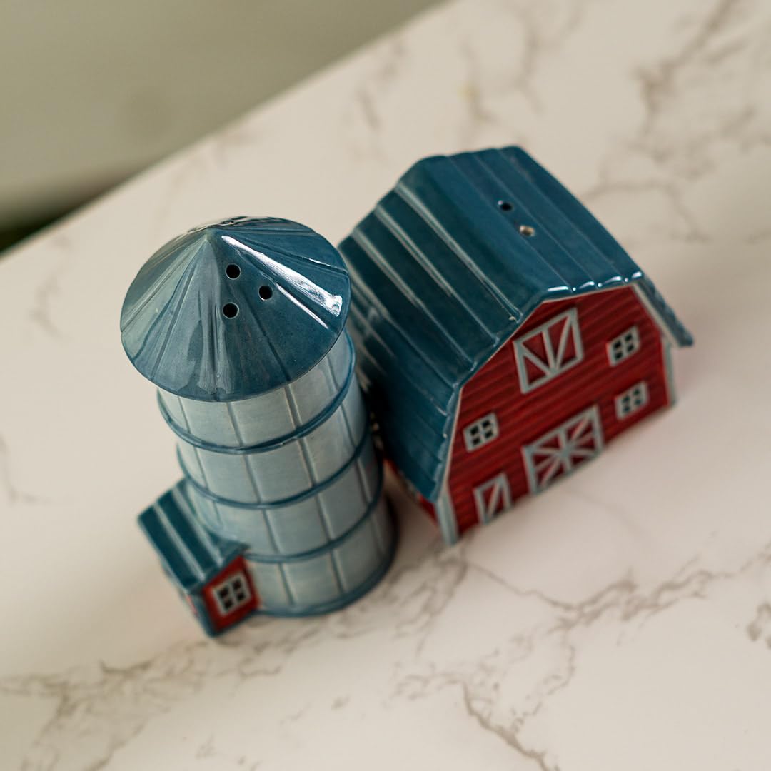 Pacific Giftware Country Kitchen Tractor & Barn Salt and Pepper Shakers