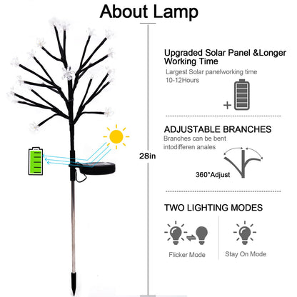 IUEECEN Solar Garden Lights Garden Decor, Solar Flowers Lights Outdoor Decorative,2Pack 40LED Solar Lights Outdoor Garden Waterproof for Outside Yard,Lawn,Patio,Pathway Decorations Gardening Gifts