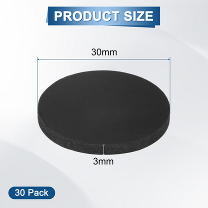 M METERXITY 30-Pack Rubber Solid Discs Washers, 30mm OD x 3mm Thickness Anti-Vibration Noise-Reducing Rubber Spacer Pads Gasket Bushings for HVAC/Washing Machines/Furniture/DIY Gasket Craft